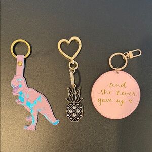 Pink and Gold Keychain Set